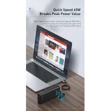 УМБ Baseus Amblight 30000mAh 65W 6A с технологией QC3.0+PD3.0 + кабель Baseus Xiaobai series Type-C to Type-C 100W 20V/5A 1м Черный