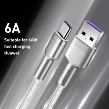 Кабель Baseus Cafule Metal Data Cable USB to Type-C 66W 11V 6A 2m Білий
