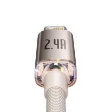 Кабель Baseus Crystal Shine Series USB to Lightning 2.4A 1.2m Рожевий