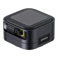 Бездротовий зарядний пристрій Baseus PicoGo Series 2-in-1 Magnetic з функцією MagSafe і Qi2 15W та вбудованим кабелем Type-C 67W Чорний