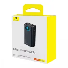 УМБ Baseus Amblight 26800mAh 65W 6A з технологією QC3.0+PD3.0 4USB+Type-C+ кабель Type-C to Type-C 100W 20V/5A 1м Чорний