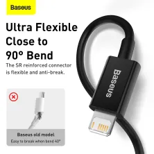 Кабель Baseus Superior Series Fast Charging Data Cable USB to Lightning 2.4A 2m Чорний