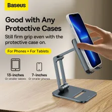 Подставка для планшета настольная Baseus Desktop Biaxial Foldable Metal Stand for Tablets Серый