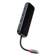 USB-хаб Baseus 5in1 AcmeJoy 5-Port Type-C HUB Adapter Type-C to USB3.0*2, USB2.0*1, Type-C*1, 4KHDMI, Сірий