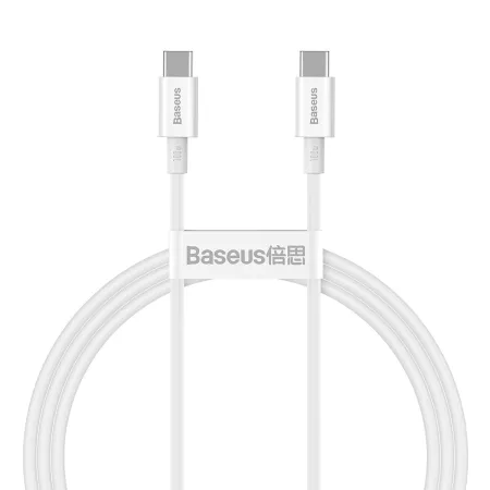 Кабель Baseus Superior Series Fast Charging Data Cable Type-C to Type-C 100W 20V 5A 1m Білий