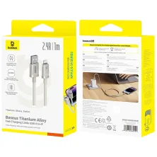 Кабель Baseus Titanium Alloy Series Fast Charging Data Cable USB to Lightning 2.4A 1m Сірий