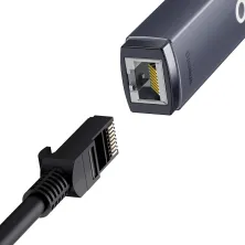 USB Перехідник Baseus Lite Series Ethernet 1000 Mbps Type-C to RJ45 Сірий