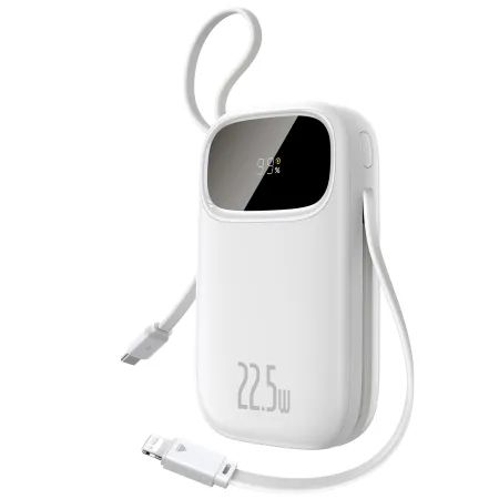 УМБ Baseus EnerFill FC31 Qpow3 Dual-Cable 20000mAh 22.5W з технологією QC3.0+PD3.0 и iP 20W+Type-C 22.5W кабелем Білий
