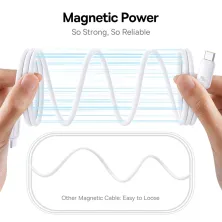 Кабель Baseus PicoGo Magnetic Liquid Silicone Series Fast Charging Data Cable Type-C to Type-C 240W 1m Білий