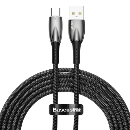 Кабель Baseus Glimmer Series Fast Charging Data Cable USB to Type-C 100W 20V 5A 2m Чорний