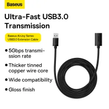USB подовжувач Baseus AirJoy Series USB3.0 to USB3.0 Extension кабель 2м Чорний