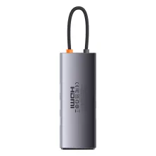 USB-хаб Baseus 8in1 StarJoy 8-Port Type-C HUB Adapter Type-C to USB3.1*3, Type-C(PD)*1, 4KHDMI, RJ45,TF, SD Сірий