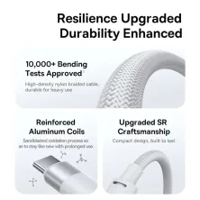 Кабель Baseus StarSpeed Series 3-in-1 Fast Charging Data Cable USB to Lightning+Type-C+MicroUSB 100W 1.5m Білий