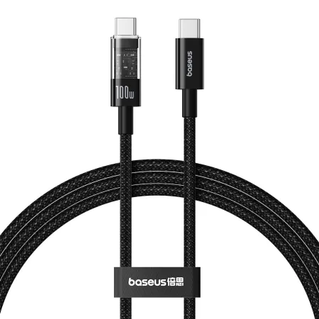 Кабель Baseus Gem Series Fast Charging Data Cable Type-C to Type-C 100W 20V 5A 1m Чорний