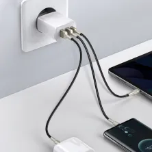 Сетевое зарядное устройство Baseus Compact Quick Charger QC3.0+PD3.0 30W 2USB+Type-C 3A Белый