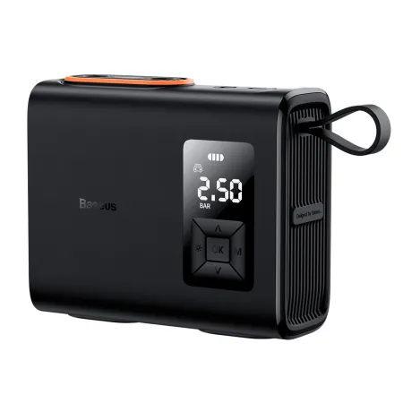 Автокомпресор універсальний Baseus Mega EnergyPump Series Dual Cylinder акумуляторний 6000mAh 250W Чорний Чорний