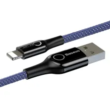 Кабель Baseus C-shaped Light Intelligent power-off Cable USB to Lightning 2.4A 1m Синій