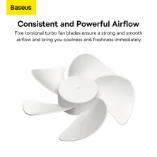 Вентилятор портативный Baseus Serenity Desktop Fan Pro настольный с аккумулятором 2000 мАч Белый