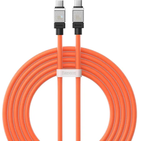 Кабель Baseus CoolPlay Series Fast Charging Data Cable Type-C to Type-C 100W 20V 5A 2m Помаранчевий