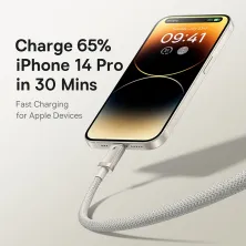 Кабель Baseus Titanium Alloy Series Fast Charging Data Cable USB to Lightning 2.4A 1m Сірий
