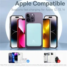 УМБ Baseus Magnetic Mini Wireless Fast Charge 2in1 5000mAh 20W 2.4A QC3.0+PD3.0 з Бездротовою зарядкою Qi 15W Блакитний