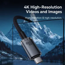 Кабель Baseus Crystal Shine USB3.2 Full Featured Fast Charging Data Cable Type-C to Type-C 100W 4K@60Hz 20Gbps 1.5m Чорний