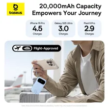 УМБ Baseus EnerFill FC31 Qpow3 Dual-Cable 20000mAh 22.5W с технологией QC3.0+PD3.0 и iP 20W+Type-C 22.5W кабелем Голубой