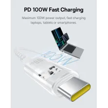 Кабель Baseus Gem Series Fast Charging Data Cable Type-C to Type-C 100W 20V 5A 1m Белый
