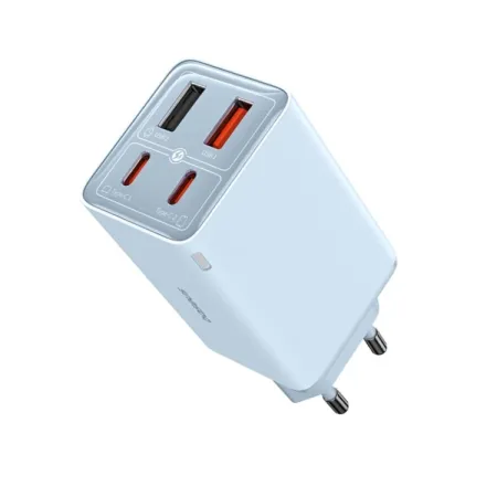Мережевий зарядний пристрій Baseus GaN6 Pro 65W 2USB+2Type-C + кабель Baseus Type-C to Type-C 100W 20V/5A 1м Блакитний