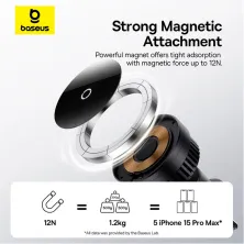 Бездротовий автомобільний зарядний пристрій Baseus MagPro Magnetic Wireless Charging Car Mount Air Vent Version з технологією Qi 15W Чорний
