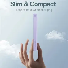 УМБ Baseus Magnetic Mini Wireless Fast Charge 2in1 5000mAh 20W 2.4A QC3.0+PD3.0 з Бездротовою зарядкою Qi 15W Фіолетовий