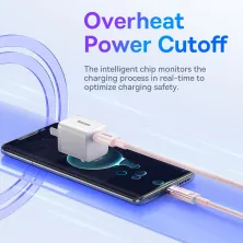 Кабель Baseus Explorer Series with Smart Temperature Control Fast Charging Data Cable Type-C to Type-C 100W 20V 5A 2m Рожевий
