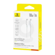 Кабель Baseus Silky Series Fast Charging Data Cable Type-C to Type-C 100W 20V 5A 1m Білий