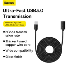 USB удлинитель Baseus AirJoy Series USB3.0 to USB3.0 Extension кабель 5м Черный