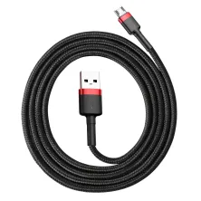 Кабель Baseus Cafule Cable USB to Micro USB 2.4A 1m Черно-Красный