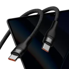 Кабель Baseus Flash Series 2 2-in-1 Fast Charging Data Cable Type-C to Type-C+Type-C 100W 1.5m Чорний
