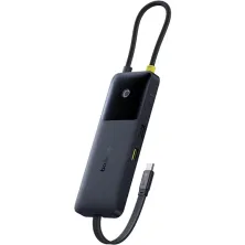 USB-хаб Baseus 6in1 Dual Fast Charging 6-Port Type-C HUB Adapter Type-C to USB3.2*1, USB2.0*1,Type-C3.2*2, Type-C(PD)*1, 4KHDMI Чорний