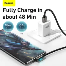 Кабель Baseus Legend Series Fast Charging Data Cable USB to Type-C 66W 11V 6A 1m Чорний