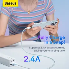 Кабель Baseus Explorer Series with Smart Temperature Control Fast Charging Data Cable USB to Lightning 2.4A 1m Білий