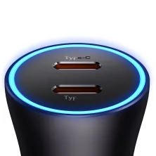 Автомобільний зарядний пристрій Baseus Golden Contactor Pro Dual Quick Charger Car Charger 40W 2Type-C Сірий