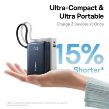 УМБ Baseus PicoGo Digital Display 10000mAh 45W 3A з технологією QC3.0+PD3.0 і Type-C кабелем 45W Чорний