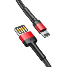 Кабель Baseus Cafule Cable Special Edition USB to Lightning 2.4A 1m Чорно-Червоний