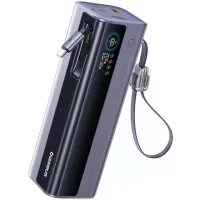 УМБ Baseus EnerGeek GR11 with Retractable Cable 25000mAh 200W и Type-C выдвижным кабелем 140W Серебристый