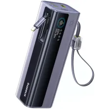 УМБ Baseus EnerGeek GR11 with Retractable Cable 25000mAh 200W и Type-C выдвижным кабелем 140W Серебристый