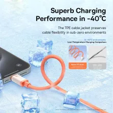 Кабель Baseus 0℃ Series Fast Charging Data Cable USB to Type-C 100W 20V 5A 2m Помаранчевий