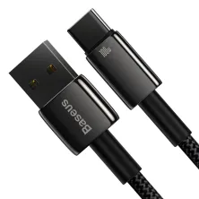 Кабель Baseus Tungsten Gold Fast Charging Data Cable USB to Type-C 100W 20V 5A 1m Черный