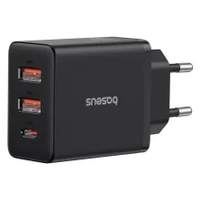 Мережевий зарядний пристрій Baseus Cube Fast Charger QC3.0+PD3.0 30W 2USB+Type-C 3A Чорний