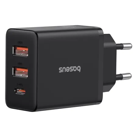 Мережевий зарядний пристрій Baseus Cube Fast Charger QC3.0+PD3.0 30W 2USB+Type-C 3A Чорний