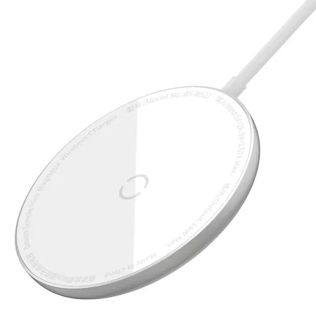 Бездротовий зарядний пристрій Baseus Simple Mini Magnetic з функцією MagSafe і Qi 15W Білий