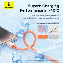 Кабель Baseus 0℃ Series Fast Charging Data Cable Type-C to Lightning PD 20W 1m Помаранчевий